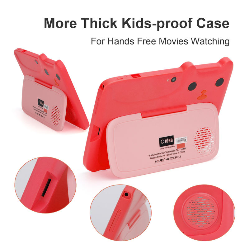 Ide C Tablet Pendidikan 7 Inci Kidspad Dengan Kasus Kid Proof Baterai Besar 5000mAh IWAWA Pre Instal CM80Red