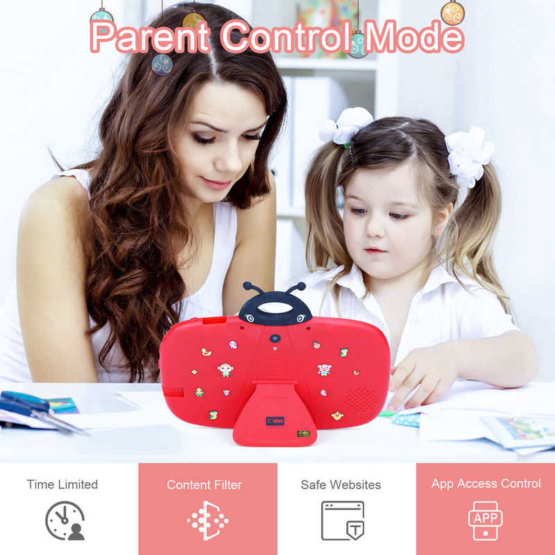 C IdeaToddler Learning C Idea 7 Inch WIFI Tablet Android 12 32GB+32GB penyimpanan yang dapat diperluas CM77Red