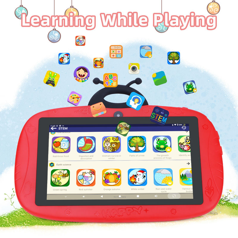C IdeaToddler Learning C Idea 7 Inch WIFI Tablet Android 12 32GB+32GB penyimpanan yang dapat diperluas CM77Red