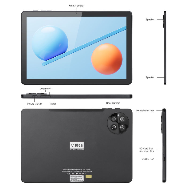 C Idea 512GB Storage 5G Wifi Trouch Screen 10,1 Inch Tablet Dengan SIM Untuk Sekolah CM8800plus