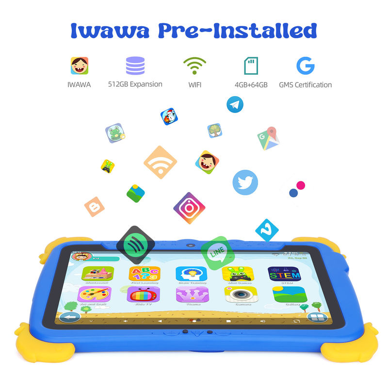 C idea Kids Tab 10.1inch Android 13 Tablet untuk Anak 4GB RAM 64GB ROM Perlindungan Mata Layar sentuh untuk anak-anak 3-8 tahun
