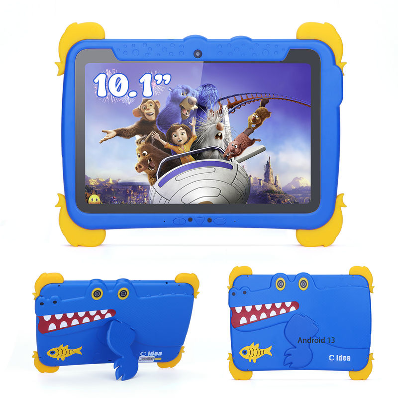 C idea Kids Tab 10.1inch Android 13 Tablet untuk Anak 4GB RAM 64GB ROM Perlindungan Mata Layar sentuh untuk anak-anak 3-8 tahun
