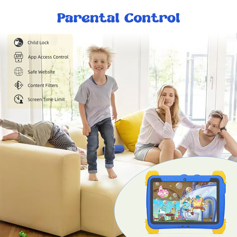 C idea Kids Tab 10.1inch Android 13 Tablet untuk Anak 4GB RAM 64GB ROM Perlindungan Mata Layar sentuh untuk anak-anak 3-8 tahun