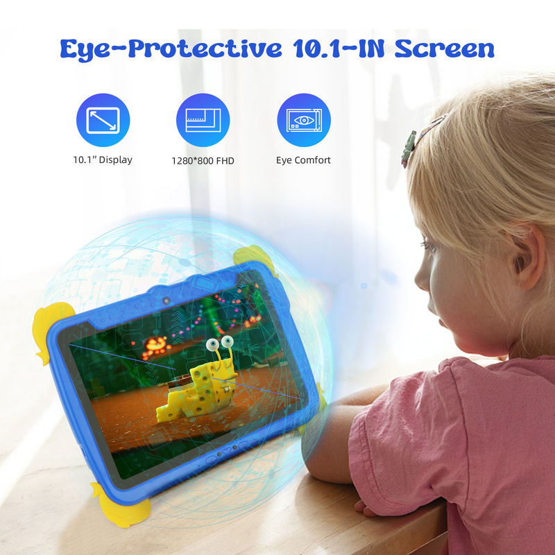 C idea Kids Tab 10.1inch Android 13 Tablet untuk Anak 4GB RAM 64GB ROM Perlindungan Mata Layar sentuh untuk anak-anak 3-8 tahun