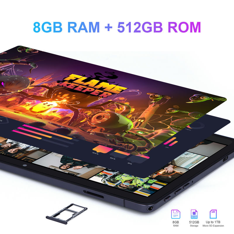 C idea Android Tablet 10,1 Inci Dual Camera 8GB RAM 512GB WIFI 5G Tablet dengan keyboard mouse Dukungan SIM untuk sekolah