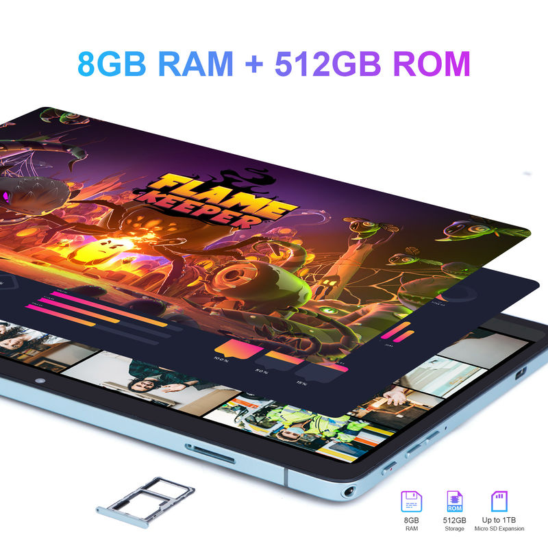 C idea 10.1 Inch Smart Tablet 10000mAh Baterai 8GB + 512GB dengan Bluetooth Keyboard dan SIM Dukungan untuk Pendidikan Pembelajaran