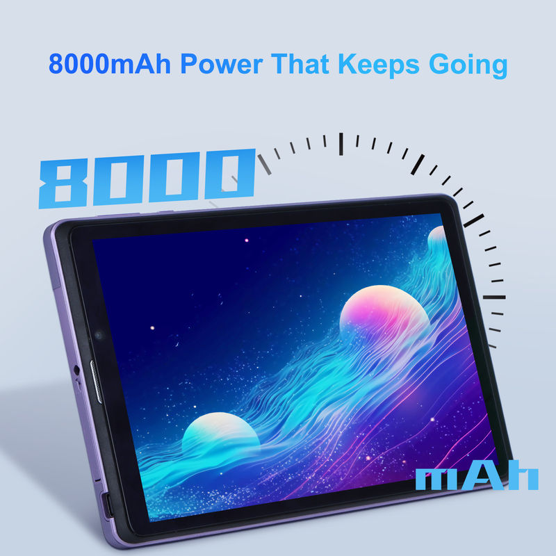C Idea Portable 8 In Android Tablet PC 8GB RAM 512 GB Android 12 Tablet IPS HD Display Quad Core CM818-Purple