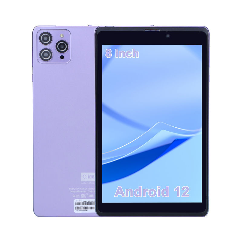 C Idea Portable 8 In Android Tablet PC 8GB RAM 512 GB Android 12 Tablet IPS HD Display Quad Core CM818-Purple