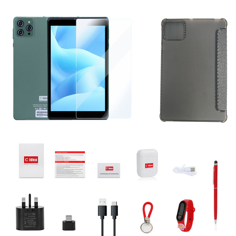 C idea 8 Inch Android Tablet PC Dengan Android 12 OS Quad Core CPU 8GB RAM 512GB Storage IPS HD Display CM818-Green