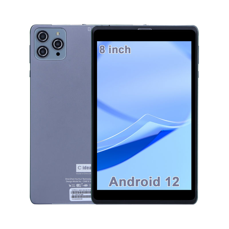 C idea Android Tablet PC Dual Kamera 8 Inch 1280x800 IPS HD Display Android 12 Tablet untuk Siswa CM818-Grey