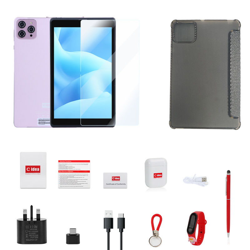 C idea 8 inci Android 12 Tablet 8000mAh Baterai 5+8MP Kamera 8GB RAM 512GB ROM untuk Pendidikan Pembelajaran CM818-merah