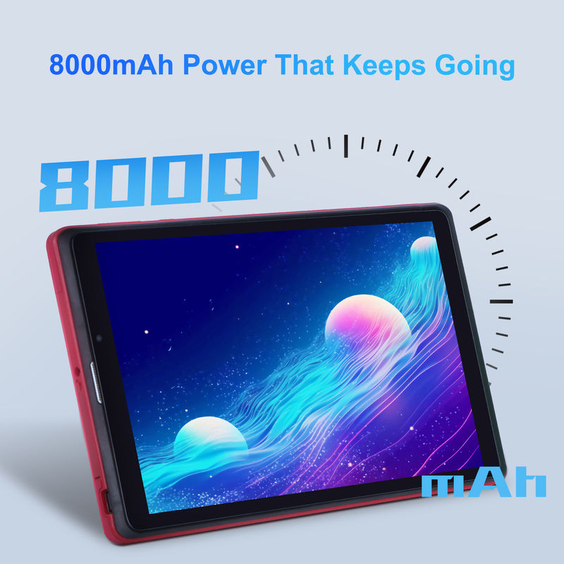 C idea 8 inci Android 12 Tablet 8GB RAM 512GB ROM 8000mAh Baterai 5+8MP Kamera untuk Mahasiswa dengan Dukungan SIM CM818-merah