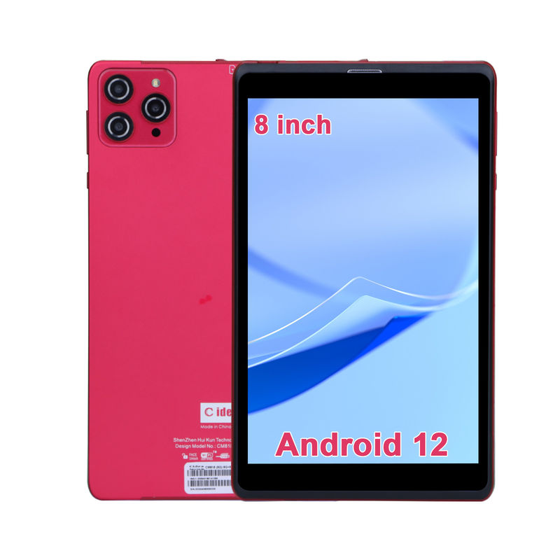 C idea 8 inci Android 12 Tablet 8GB RAM 512GB ROM 8000mAh Baterai 5+8MP Kamera untuk Mahasiswa dengan Dukungan SIM CM818-merah