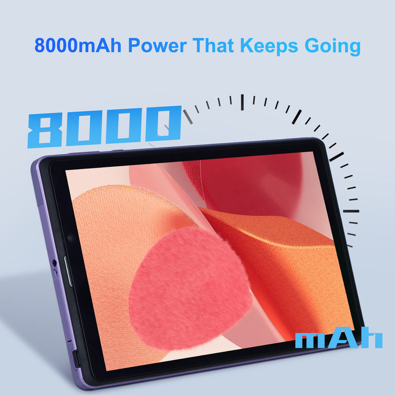 C Idea Portable 8 In Android Tablet PC 8GB RAM 512 GB Android 12 Tablet IPS HD Display Quad Core CM818-Purple