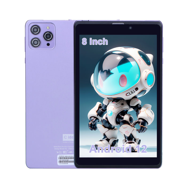 C Idea Portable 8 In Android Tablet PC 8GB RAM 512 GB Android 12 Tablet IPS HD Display Quad Core CM818-Purple