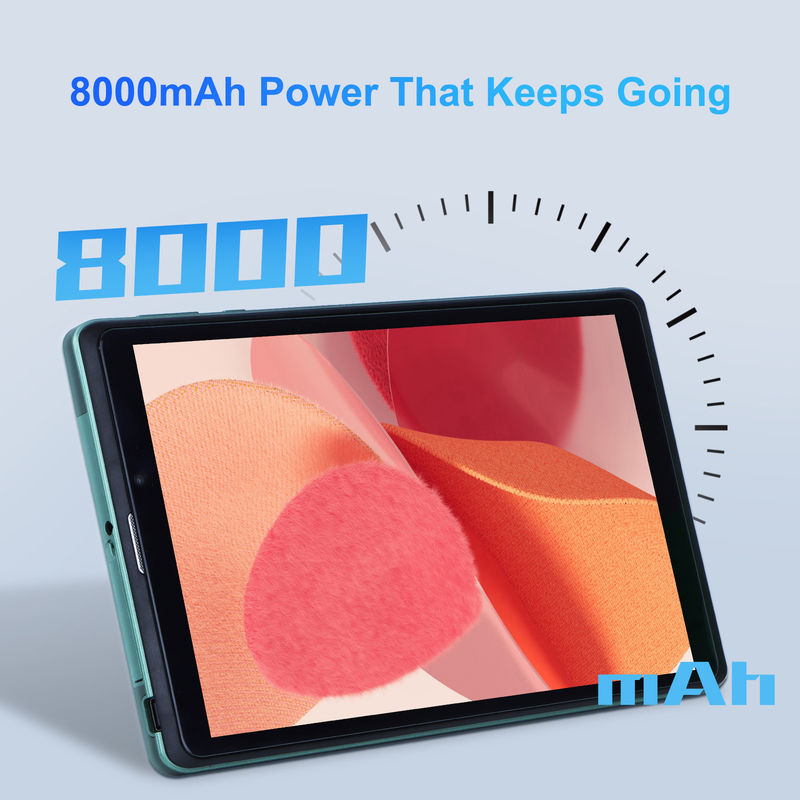 C idea Portable 8 Inch Android Tablet PC Dengan Android 12 Quad Core CPU 8GB RAM 512GB Storage IPS HD Display CM818-Green