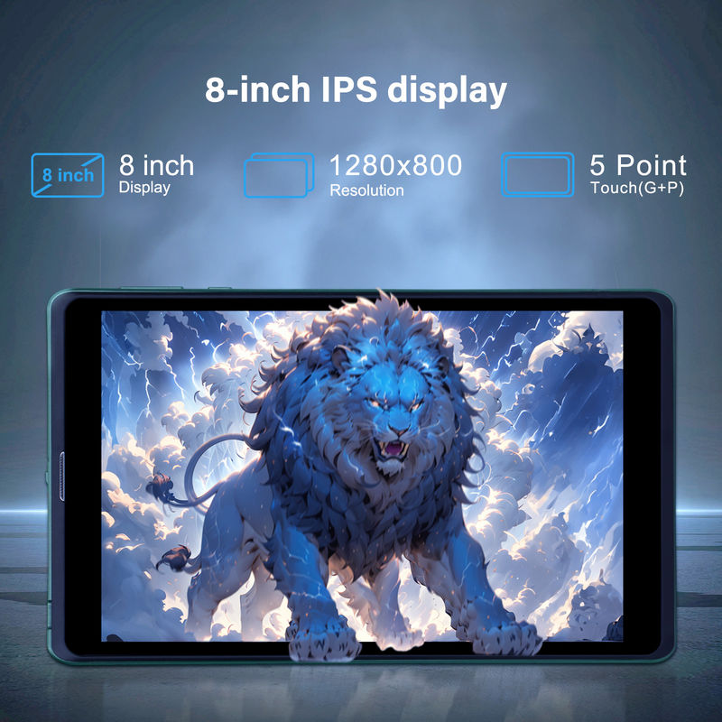 C idea Portable 8 Inch Android Tablet PC Dengan Android 12 Quad Core CPU 8GB RAM 512GB Storage IPS HD Display CM818-Green