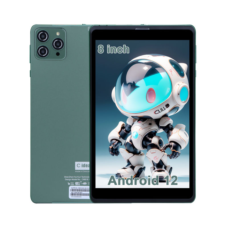 C idea Portable 8 Inch Android Tablet PC Dengan Android 12 Quad Core CPU 8GB RAM 512GB Storage IPS HD Display CM818-Green