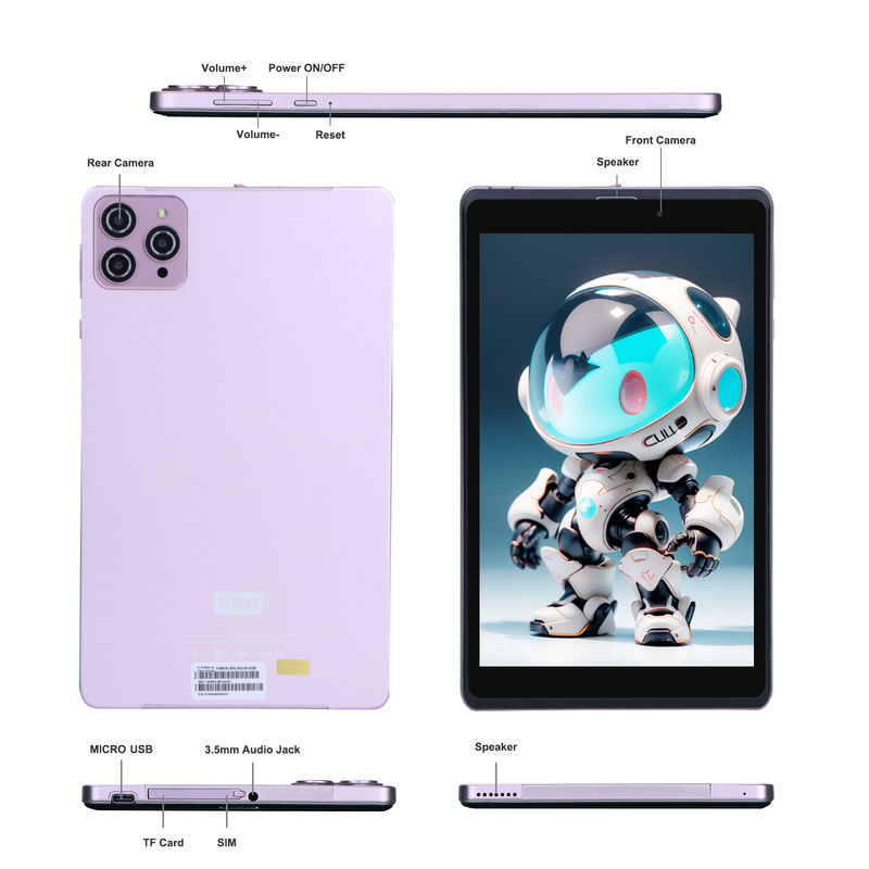 C Idea 8 Inch Android 12 Tablet 8000mAh Baterai 5MP+8MP Kamera 8GB RAM 512GB ROM Untuk Pendidikan Pembelajaran CM818-merah