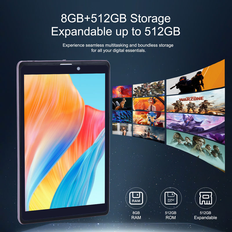 C Idea 8 Inch Android 12 Tablet 8000mAh Baterai 5MP+8MP Kamera 8GB RAM 512GB ROM Untuk Pendidikan Pembelajaran CM818-merah