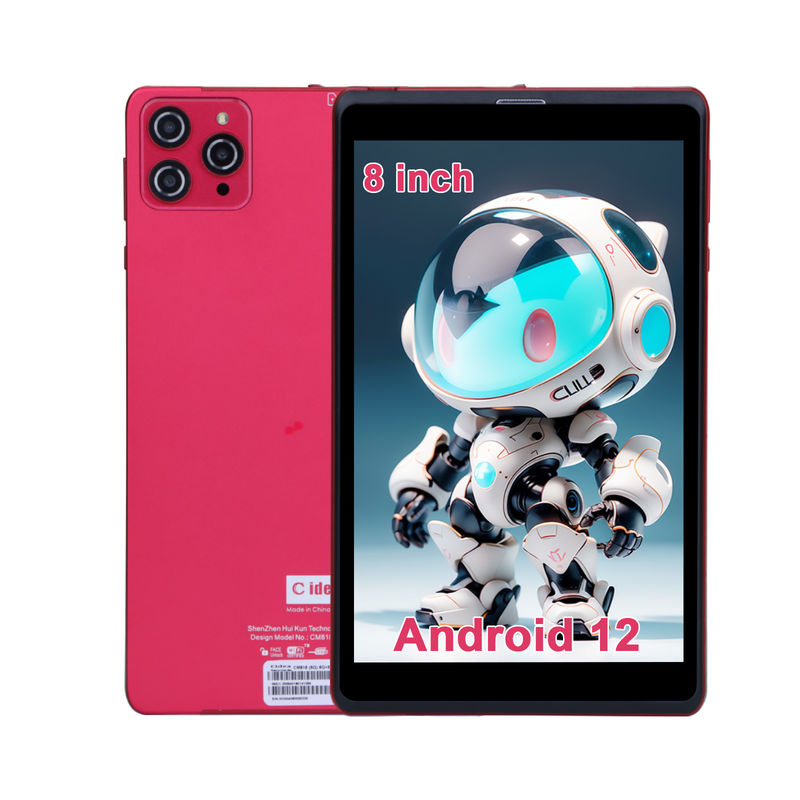 C idea 8 inci Android 12 Tablet 8GB RAM 512GB ROM 8000mAh Baterai 5+8MP Kamera untuk Remaja dengan Dukungan SIM CM818-merah