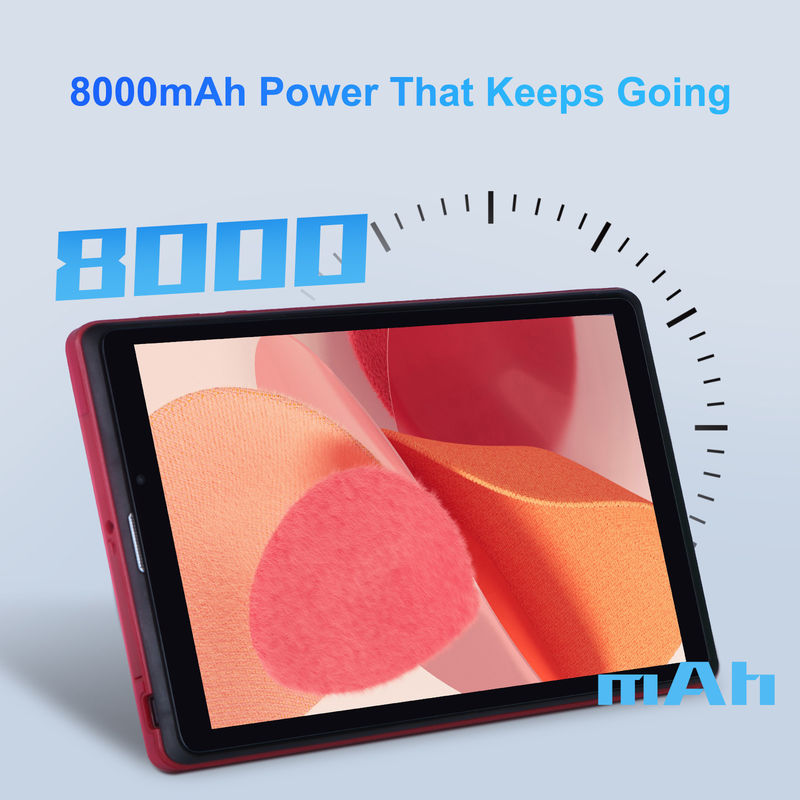 C idea 8 inci Android 12 Tablet 8GB RAM 512GB ROM 8000mAh Baterai 5+8MP Kamera untuk Remaja dengan Dukungan SIM CM818-merah