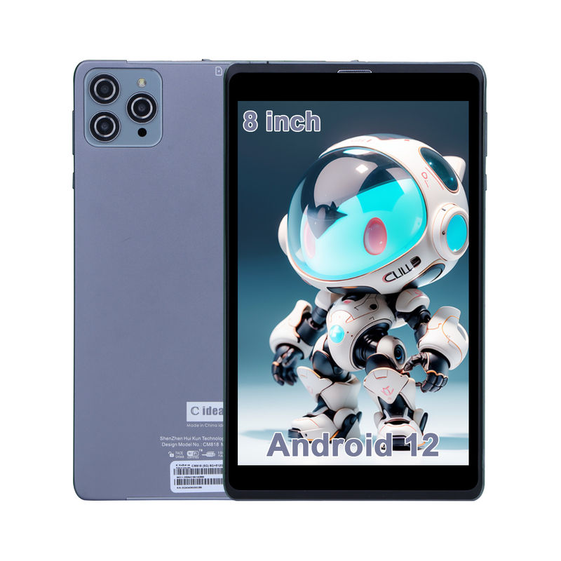 C idea Android Tablet PC Dual Kamera 8 Inch 1280x800 IPS HD Display Android 12 Tablet untuk Remaja CM818-Grey