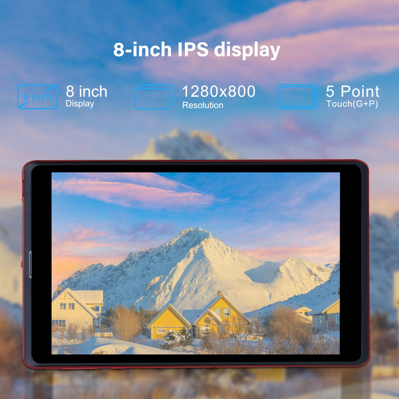 C idea 8 inci Android 12 Tablet 8GB RAM 512GB ROM 8000mAh Baterai 5+8MP Kamera untuk Mahasiswa dengan Dukungan SIM CM818-merah
