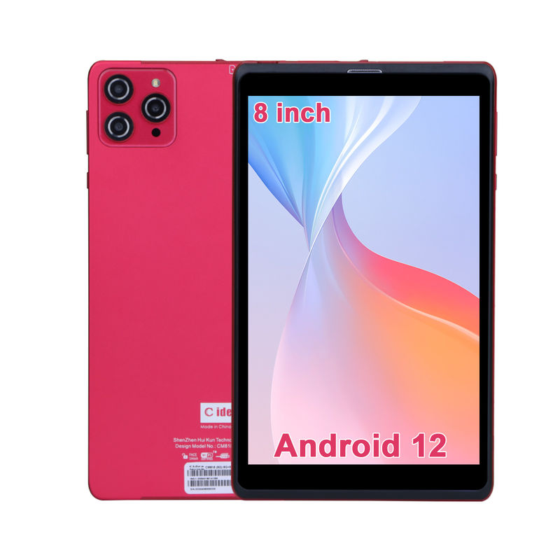 C idea 8 inci Android 12 Tablet 8GB RAM 512GB ROM 8000mAh Baterai 5+8MP Kamera untuk Mahasiswa dengan Dukungan SIM CM818-merah