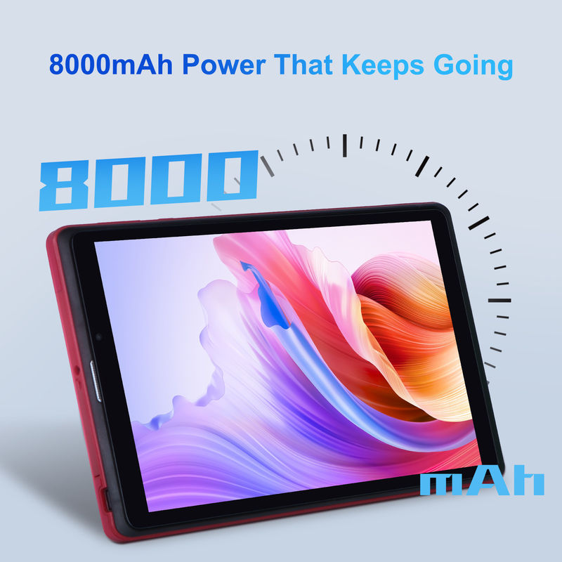 C idea 8 inci Android 12 Tablet 8GB RAM 512GB ROM 8000mAh Baterai 5+8MP Kamera untuk Mahasiswa dengan Dukungan SIM CM818-merah