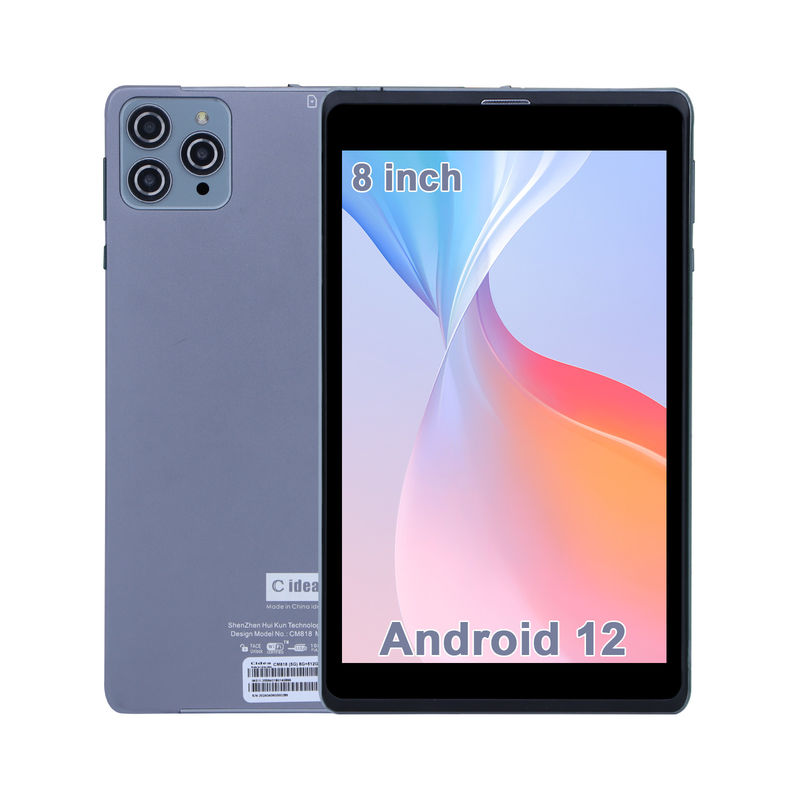 C idea Android Tablet PC Dual Kamera 8 Inch 1280x800 IPS HD Display Android 12 Tablet untuk Siswa CM818-Grey