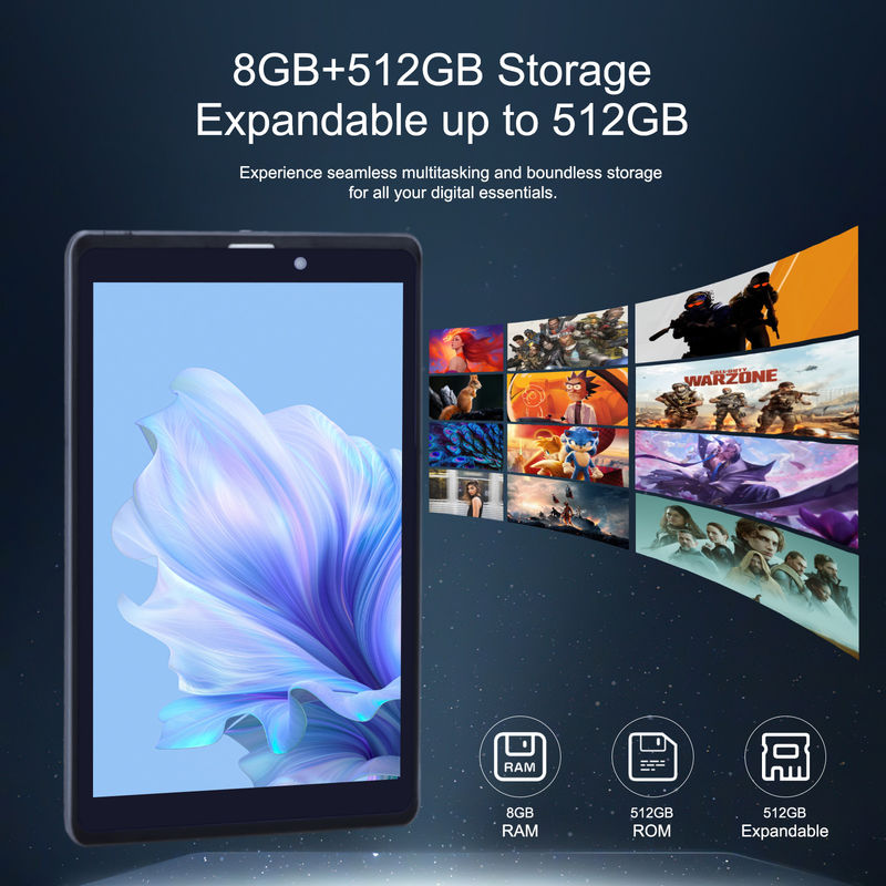 C idea Android Tablet PC Dual Kamera 8 Inch 1280x800 IPS HD Display Android 12 Tablet untuk Siswa CM818-Grey
