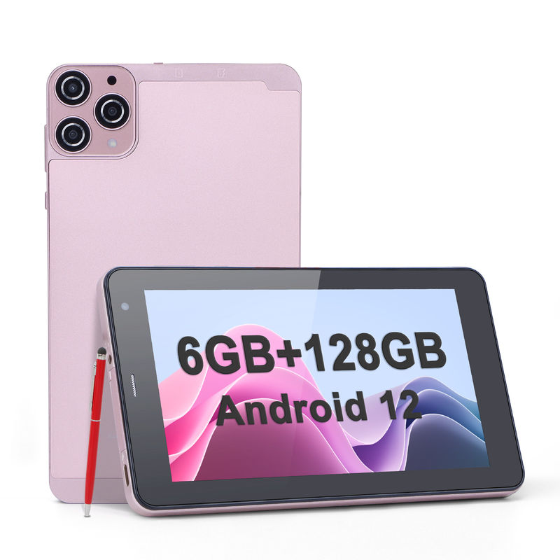 C idea 7 Inch Android Smart Tablet 6+128GB Quad Core WiFi Tablet HD Touch Screen untuk Remaja CM515 ((Pink)