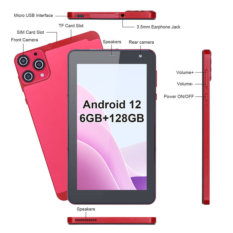 C Idea 7 Inci Tablet Kecil Quad Core WiFi 5G Android Tablet PC Untuk Pendidikan CM515(Merah)