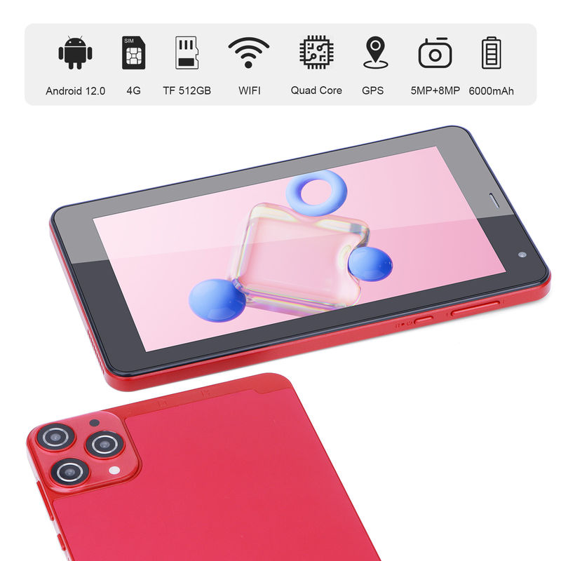 C Idea 7 Inci Tablet Kecil Quad Core WiFi 5G Android Tablet PC Untuk Pendidikan CM515(Merah)