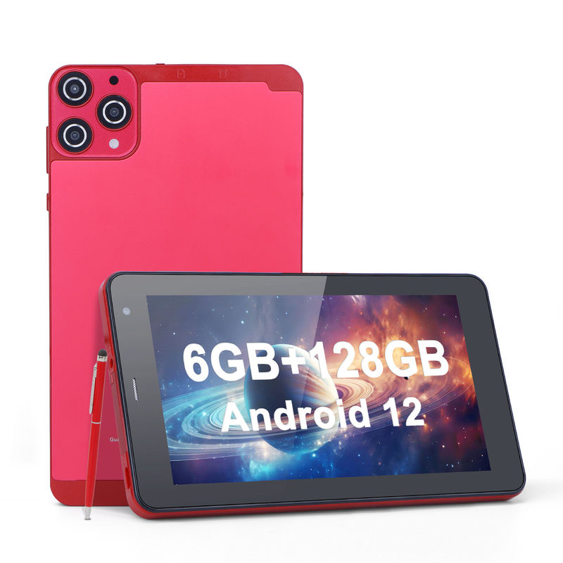 C Idea WiFi 5G Tablet 7 Inch Tablet 6+128GB Quad Core Touch Screen Untuk Pendidikan CM515 ((Merah)