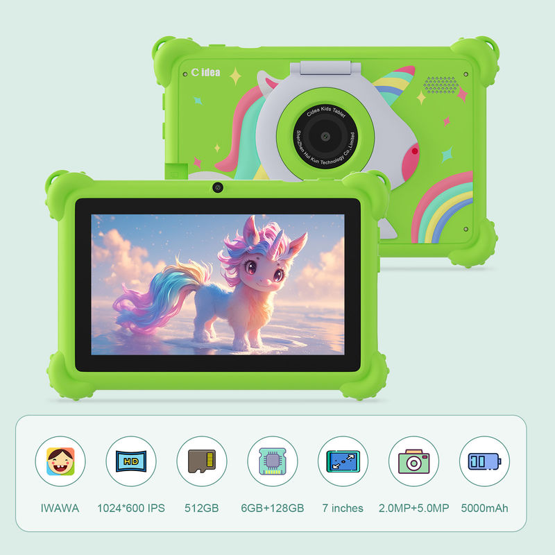 C Idea 7 Inch WIFI Kidspad Android System 6+128GB Tablet Untuk Anak-anak dengan kasus bukti CM88