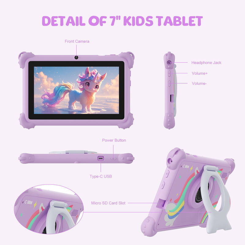 C Idea 7 Inch Kids Tablet Usia 3-7 Dual Kamera IPS layar pendidikan kidspad Dengan Parental Control CM88