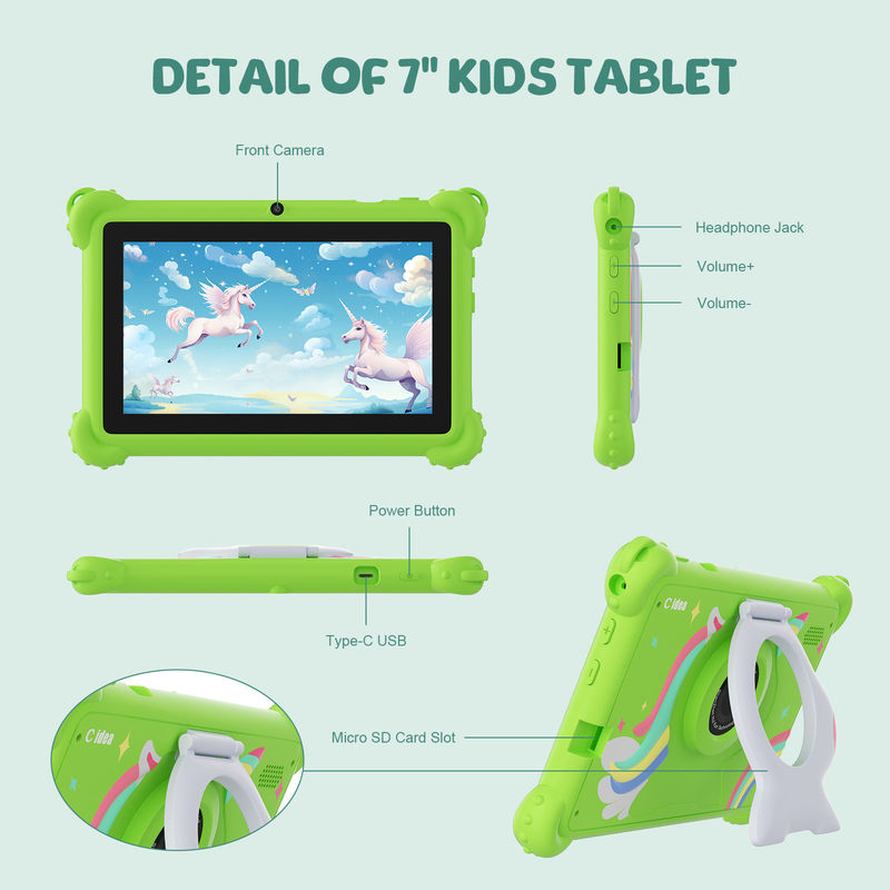 C idea Kids Tablet 2024 Educational Fun dengan HD Display dan Protective Case Tablet CM88