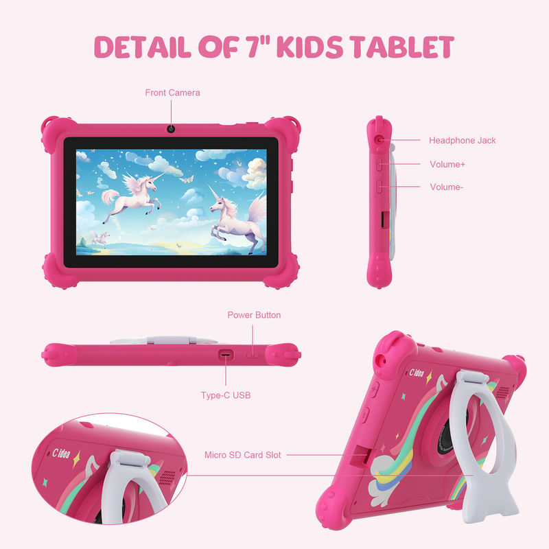C idea 2024 Kids Learning Tablet Bright HD Screen dan Aplikasi Pendidikan Termasuk CM88