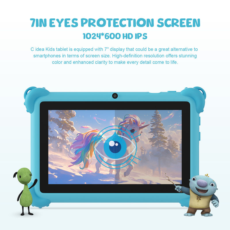 C idea 2024 Kids Learning Tablet Bright Display Protective Case dan Android 12 Performance CM88