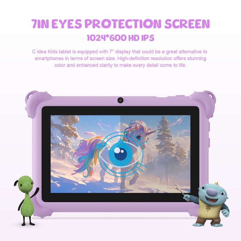 C idea 2024 Kids Tablet Hadiah Ideal dengan Android 12 Aplikasi Pendidikan dan Tablet Kasus awet Kidspad CM88