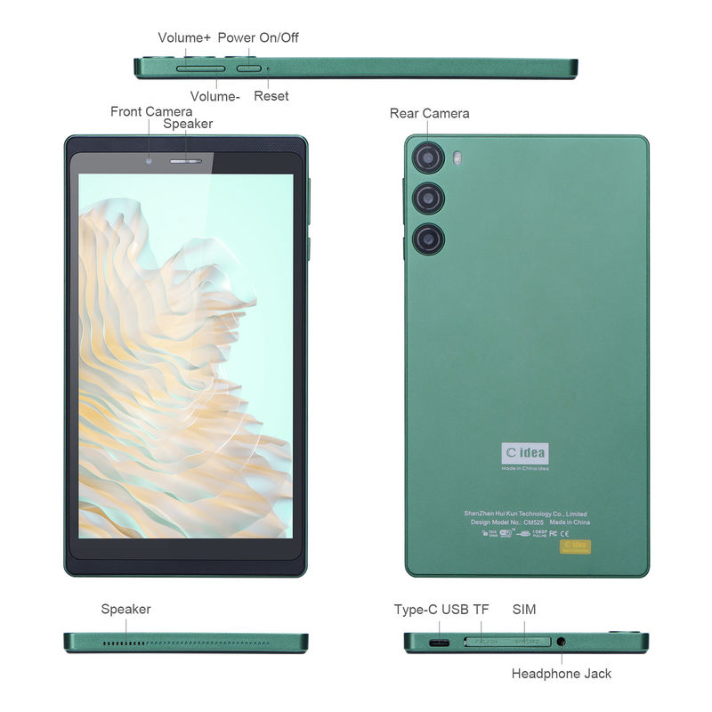 C Idea 7 Inch 6GB+128GB IPS Screen 5MP+8MP Android Tablet PC CM525 Hijau