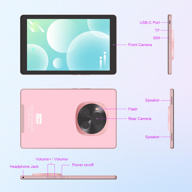 C idea Android Tablet 800x1280 IPS Screen SIM Dukungan 9 Inch Tablet PC Dengan Case CM935 pink