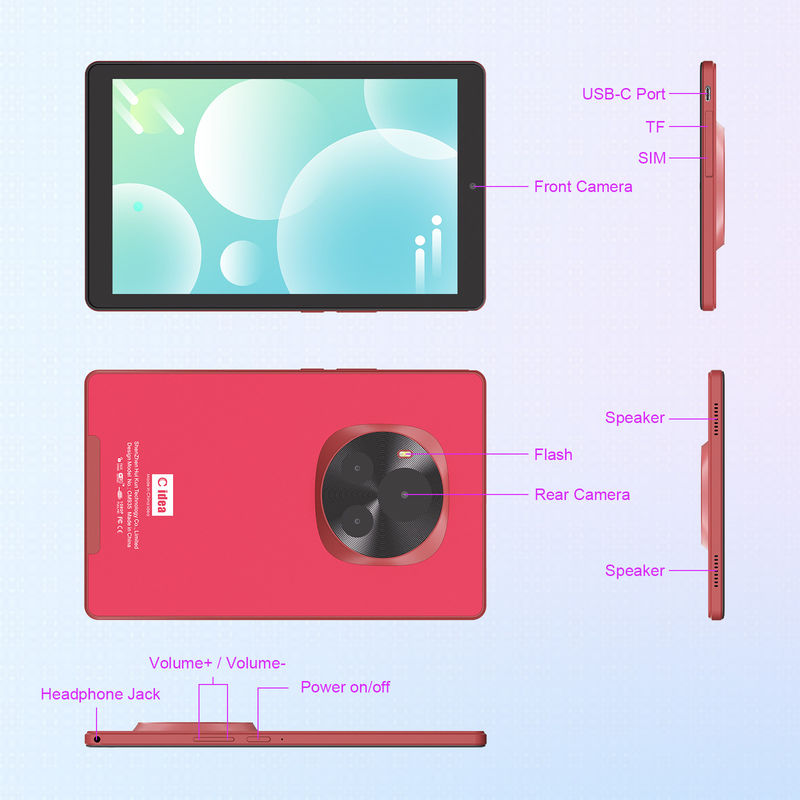 C Idea 9 Inci Quad Core Tablet 800x1280 IPS Screen Tablet Android Dengan Pen CM935 Merah