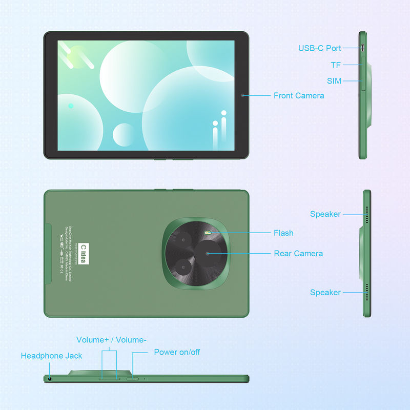 C Idea 9 Inch Tablet Pendidikan 800x1280 IPS Tablet Layar Sentuh Dengan Pen Stylus CM935 hijau