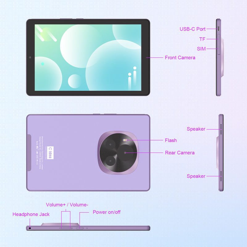 C Idea 9 Inch Tablet 5MP + 8MP Tablet Pendidikan Untuk Siswa CM935 Ungu