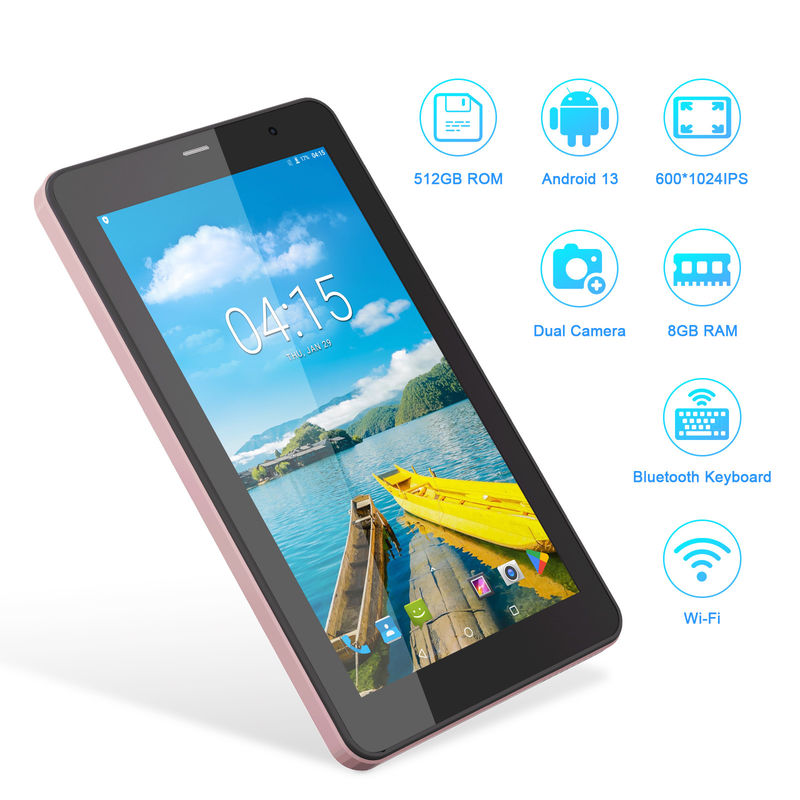 C Idea Tablet 7 Inci Dengan SIM Wifi Android Tablet PC Untuk Siswa CM518 Pro Pink