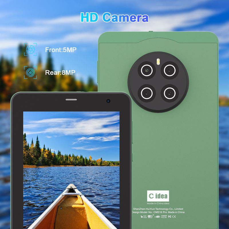 C Idea Tablet 7 Inci Dengan SIM Wifi Android Smart Tablet PC Untuk Pendidikan CM518 Pro Hijau