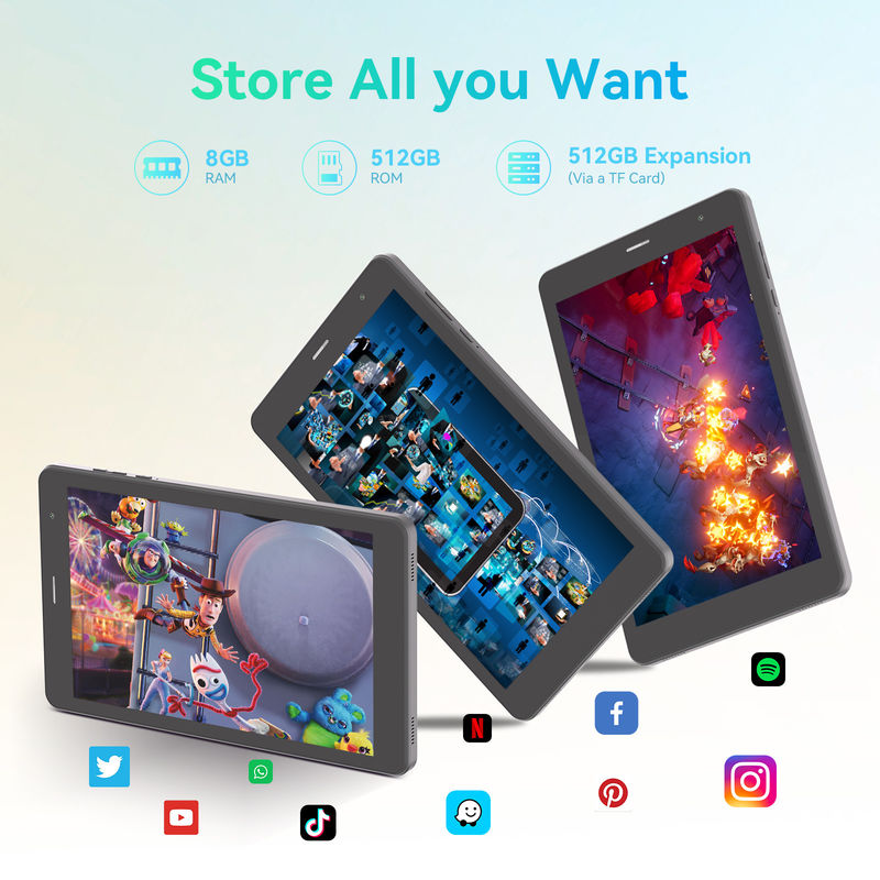 C Idea Quad Core Android Tablet Portable 8 Inch Tablet Untuk Siswa Dengan SIM CM828 Hitam